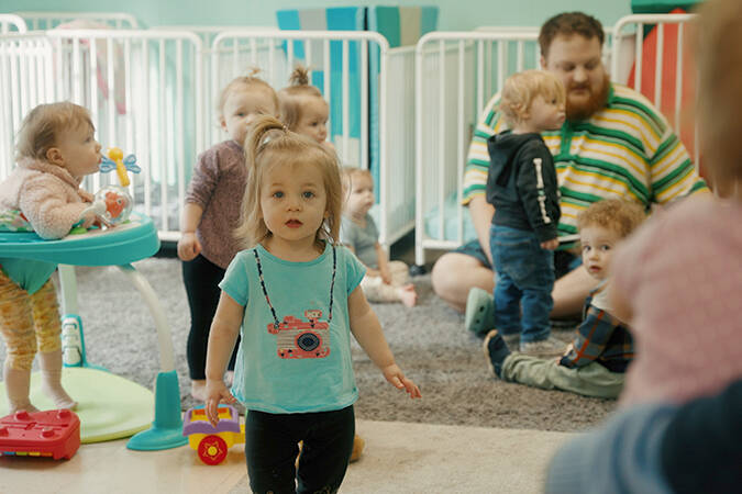 Nursery room full of children