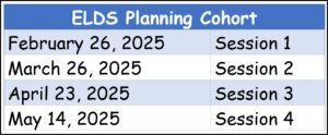 ELDS planning cohort schedule img